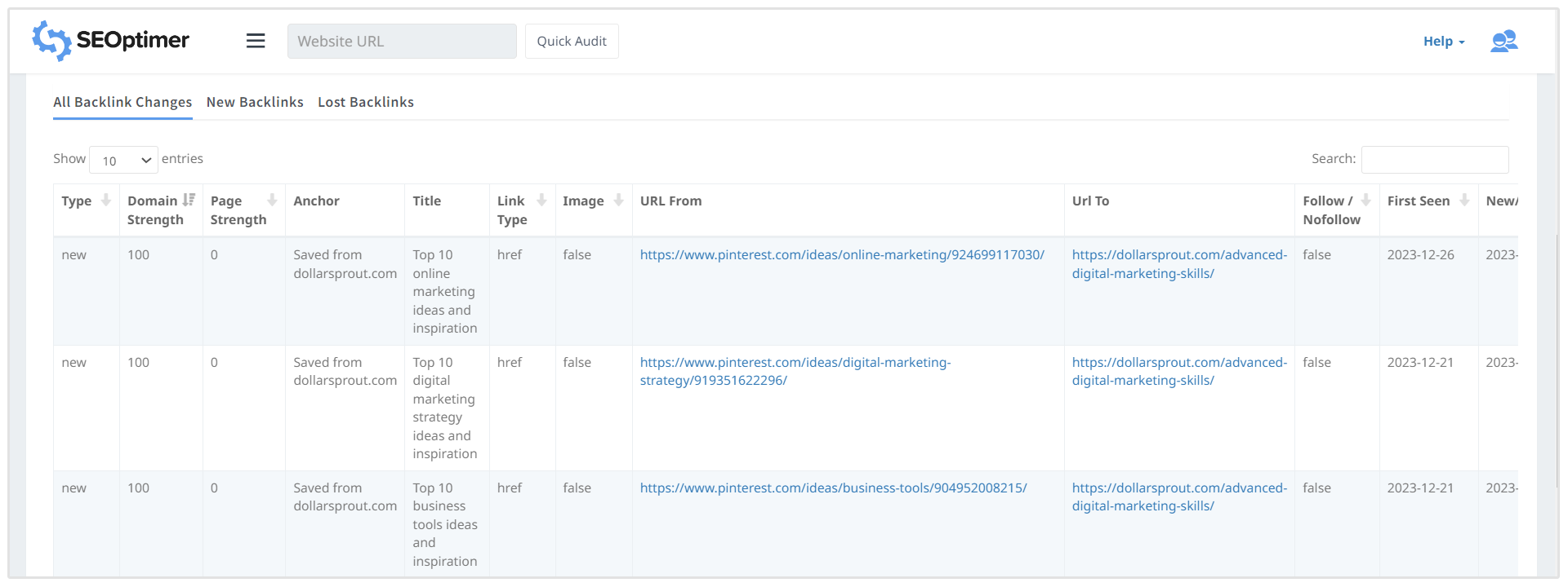 backlink changes